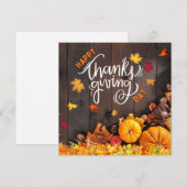 オレンジとブラウンの素朴なハッピースタンクスギビング シーズンカード (正面/裏面)
