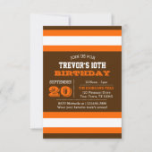 オレンジとブラウンチーム誕生日招待状 招待状 (正面)