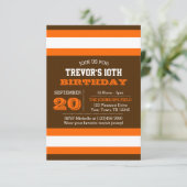 オレンジとブラウンチーム誕生日招待状 招待状 (スタンド正面)