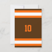 オレンジとブラウンチーム誕生日招待状 招待状 (裏面)