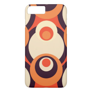 オレンジとブラウンレトロ50年代抽象芸術 iPhone 8 PLUS/7 PLUSケース