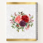 オレンジとブラウン秋の花結婚のゲストブック ノートブック (裏面)