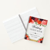 オレンジとブラウン秋の花結婚のゲストブック ノートブック (内部)