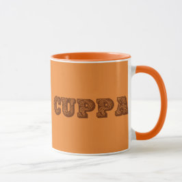 オレンジとブラウン「カップパを持つ」コーヒーまたはティーマグカップ マグカップ