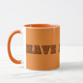 オレンジとブラウン「カップパを持つ」コーヒーまたはティーマグカップ マグカップ