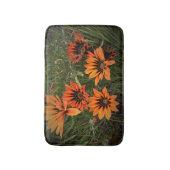 オレンジとブラックのガザニアスバスマット バスマット (正面縦)