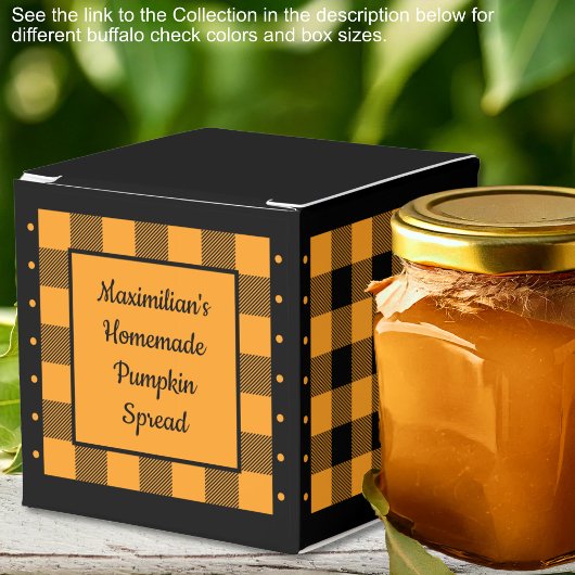 オレンジとブラックのクラシックなバッファローチェック柄 フェイバーボックス