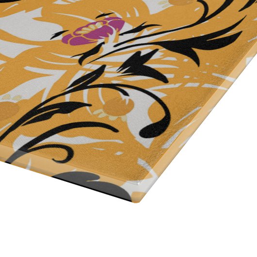 オレンジとブラックのグラフィックデザイン、ホローライフ カッティングボード (角)