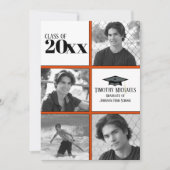 オレンジとブラックのグラード招待状、マット7" x 5" 招待状 (正面)