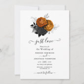 オレンジとブラックのゴシック結婚式招待状 招待状 (正面)