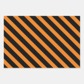 オレンジとブラックのストライプハローウィンパーティ ラッピングペーパーシート (正面)
