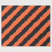 オレンジとブラックのストライプ ラッピングペーパー (フラット)
