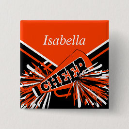 オレンジとブラックのチアリーダーの衣装 缶バッジ
