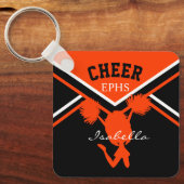 オレンジとブラックのチアリーダー キーホルダー (正面)