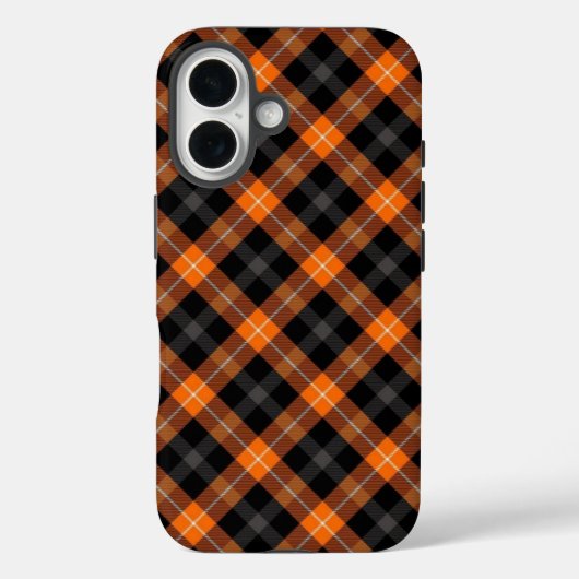 オレンジとブラックのチェック柄iPhoneケース Case-Mate iPhoneケース (裏面)