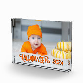 オレンジとブラックのハッピーハローウィン写真 フォトブロック (右)