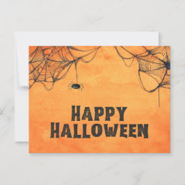 オレンジとブラックのハッピーハローウィン ポストカード