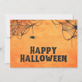 オレンジとブラックのハッピー ハロウィン シーズンカード