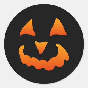 オレンジとブラックのハロウィン・パンプキン ラウンドシール