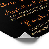 オレンジとブラックのハロウィン フラワー シグネチャードリンク ポスター (角)