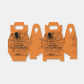 オレンジとブラックのハロウィーンスパイダーウェブの好意ボックス フェイバーボックス (折り畳みなし)