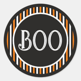 オレンジとブラックのハロウィーン・カーニバル・マジック ラウンドシール
