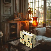 オレンジとブラックのバランスのとれた幾何学的アート抱き枕 ラージペーパーバッグ