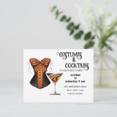 オレンジとブラックのマルティーニとコスチューム&カクテル シーズンポストカード (スタンド正面)