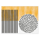 オレンジとブラックのミッドセンチュリーモダンアート テーブルクロス (正面(横))