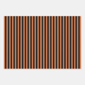 オレンジとブラックのラッストライプのピング紙シート ラッピングペーパーシート (正面2)