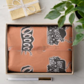 オレンジとブラックのヴィンテージハロウィーンパターン 薄葉紙 (ギフト)