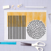 オレンジとブラックの中世モダン紀美術  薄葉紙 (クラフト)