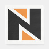 オレンジとブラックの手紙N紙ナプキンス スタンダードランチョンナプキン (正面)
