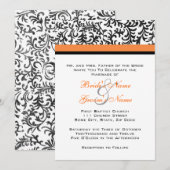 オレンジとブラックの結婚式招待状 招待状 (正面/裏面)