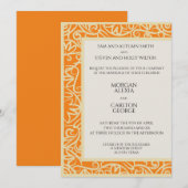 オレンジとブラックの結婚式招待状 招待状 (正面/裏面)