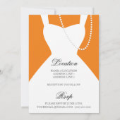 オレンジとブラックの結婚式招待状|秋タキシード 招待状 (裏面)