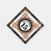 オレンジとブラックの野球のテーマまたはスポーツ スタンダードランチョンナプキン (角)