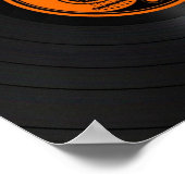 オレンジとブラックの陰陽ギターズビニールグラフィック ポスター (角)