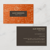 オレンジとブラックのMath Tutorの名刺 名刺 (正面/裏面)