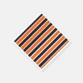 オレンジとブラックストライプの可愛いハロウィーン スタンダードカクテルナプキン (角)