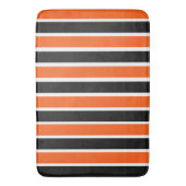 オレンジとブラックストライプの可愛いハロウィーン バスマット (正面縦)