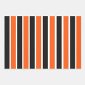 オレンジとブラックストライプの可愛いハロウィーン ラッピングペーパーシート (正面3)