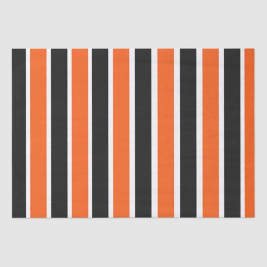 オレンジとブラックストライプの可愛いハロウィーン 薄葉紙 (正面)