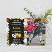 オレンジとブラックスポーツ誕生日招待状phot 招待状 (スタンド正面)