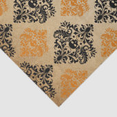 オレンジとブラックダマスクのスカルデコページ 薄葉紙 (詳細)