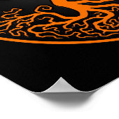 オレンジとブラックツリーオブライフ陰陽 ポスター (角)