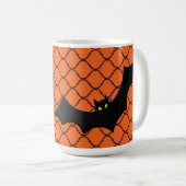 オレンジとブラックハロウィーンこうもりマグ コーヒーマグカップ (正面右)