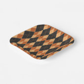 オレンジとブラックハーレクインヴィンテージハロウィーン ペーパープレート (傾斜あり)