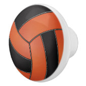 オレンジとブラックバレーボール セラミックノブ (右)