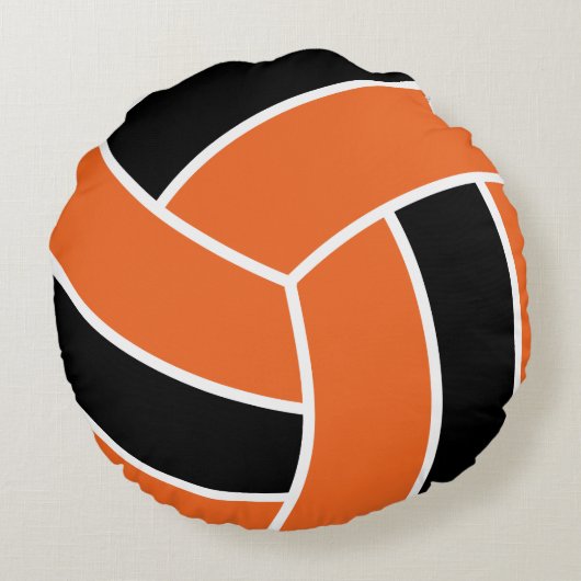 オレンジとブラックバレーボール | DIY名 ラウンドクッション (裏面)
